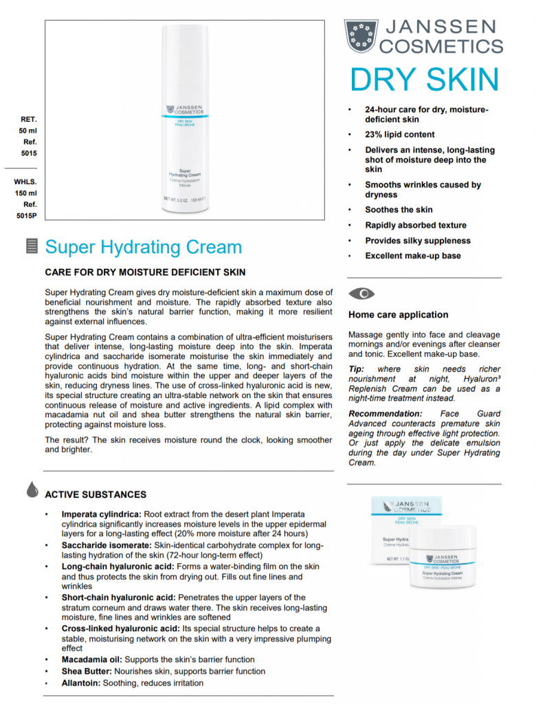 SUPER HYDRATING CREAM 50ML Janssen Cosmetics USA